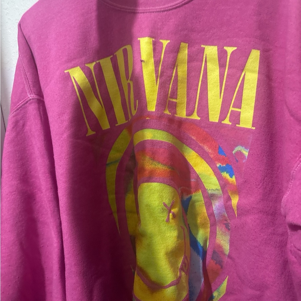 NIRVANA Pink Smiley Sweatshirt